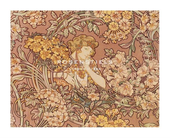 Alphonse Mucha Hand Numbered Limited Edition Print on Paper :"Redhead Among Flowers"