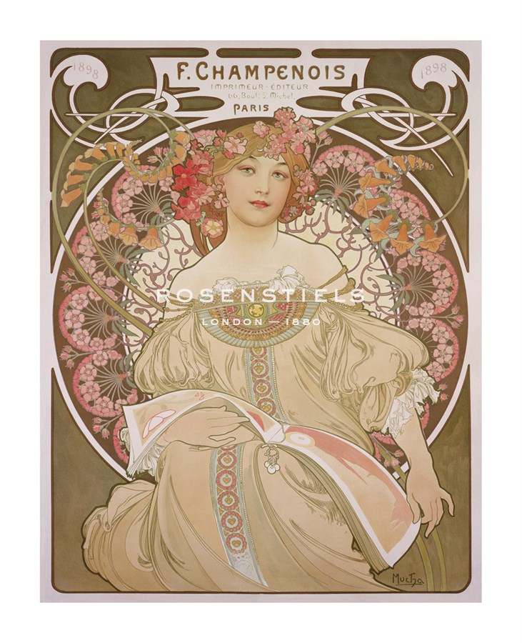 Alphonse Mucha Hand Numbered Limited Edition Print on Paper :"Reverie, 1897"