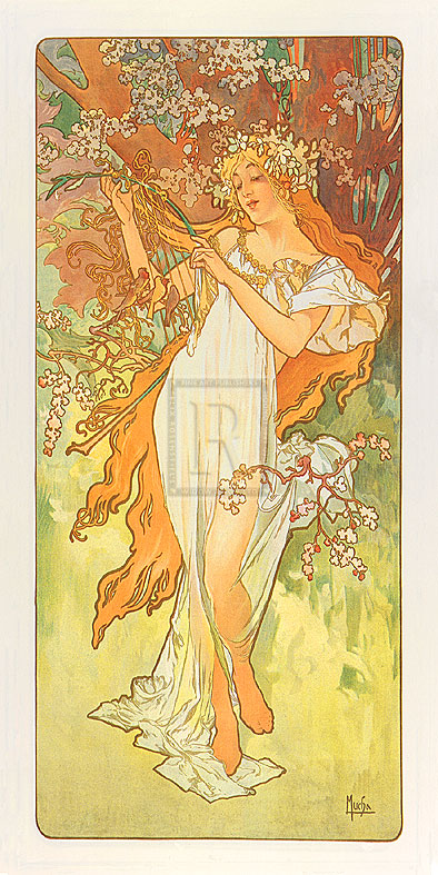 Alphonse Mucha Hand Numbered Limited Edition Print on Paper :"Spring"