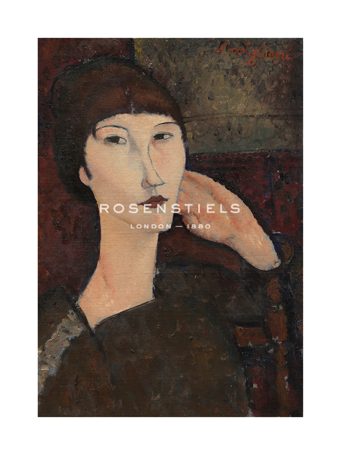 Amedeo Modigliani Hand Numbered Limited Edition Print on Paper :"Adrienne, Woman with Bangs, 1917"