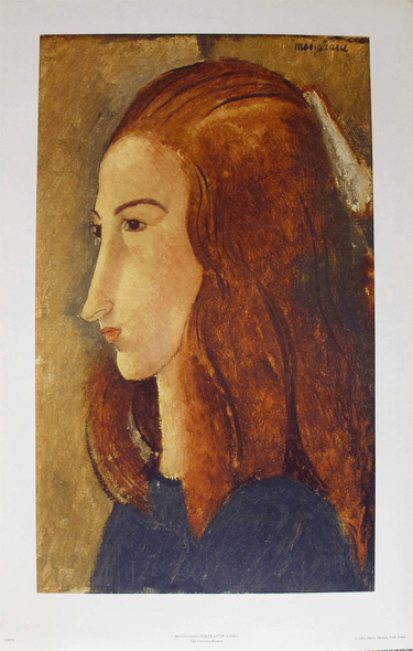 Amedeo Modigliani Plate Signed Limited Edition Lithograph:"Portrait Of A Girl 1971"