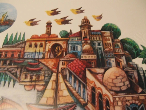 Amram Ebgi Signed Lithograph Print: "'City of Jaffa" Amram Ebgi Signed Lithograph Print: "'City of Jaffa"