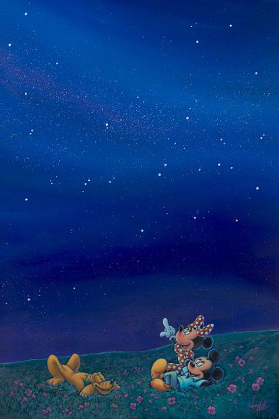 Disney  Stardust Sparkle Embellished Limited Edition Canvas:"Minnie's Milky Way" by Denyse Klette