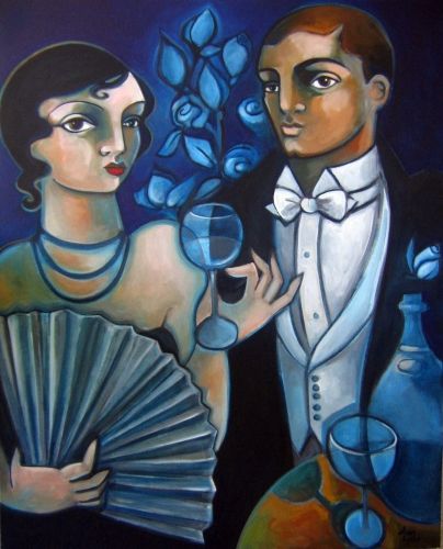 Amy Lynn Handsigned and Numbered Limited Edition Gallery Wrapped Giclee on Canvas:"Blue"