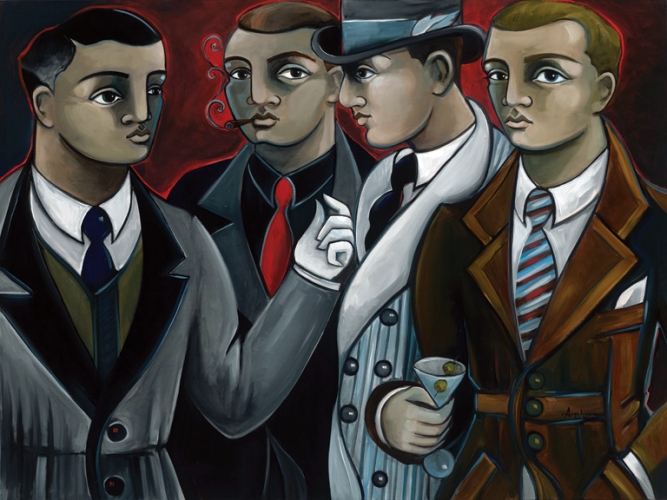 Amy Lynn Handsigned and Numbered Limited Edition Gallery Wrapped Giclee on Canvas:"Closing The Deal"