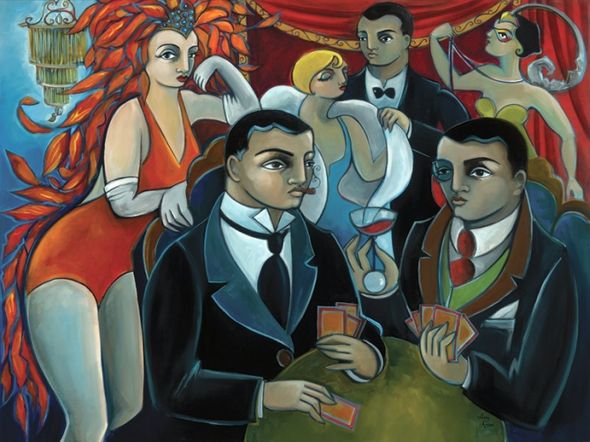 Amy Lynn Handsigned and Numbered Limited Edition Gallery Wrapped Giclee on Canvas:"High Stakes In Monte Carlo"