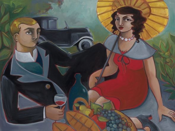 Amy Lynn Handsigned and Numbered Limited Edition Gallery Wrapped Giclee on Canvas:"Picnic In Provence"
