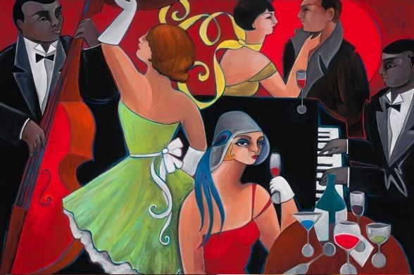 Amy Lynn Handsigned and Numbered Limited Edition Gallery Wrapped Giclee on Canvas:"Speakeasy"