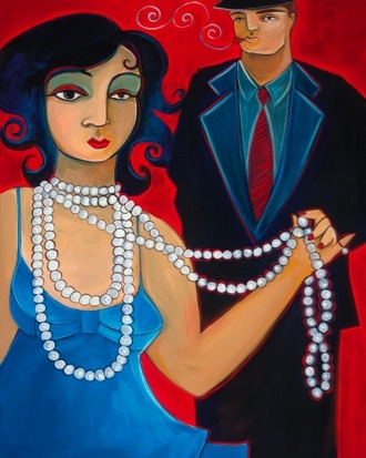 Amy Lynn Handsigned and Numbered Limited Edition Gallery Wrapped Giclee on Canvas:"Strung Along"