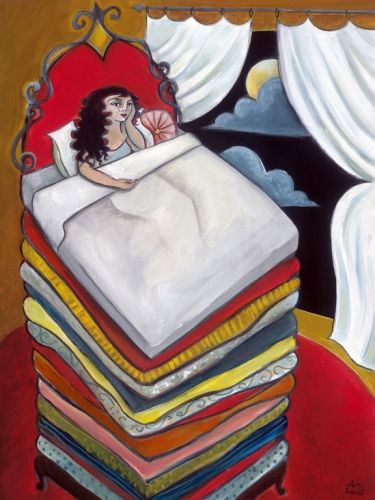 Amy Lynn Handsigned and Numbered Limited Edition Gallery Wrapped Giclee on Canvas:"The Princess & The Pea"
