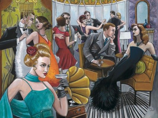 Amy Lynn Signed and Numbered Giclee on Canvas: "High Society"