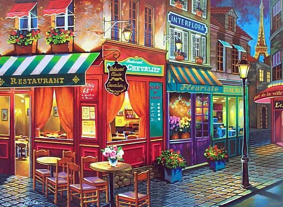 Anatoly Metlan Hand Signed and Numbered Limited Edition Embellished Serigraph on Canvas: " Saint Denis la nuit "
