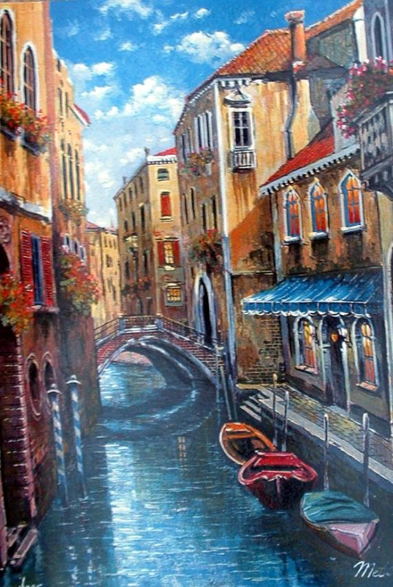 Anatoly Metlan Hand Signed and Numbered Limited Edition Lithograph on Paper: " Venice "