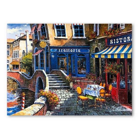 Anatoly Metlan Limited Edition 11.5 x 8.5 serigraph:"Outdoor Cafe"