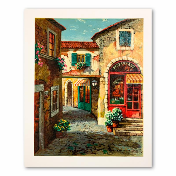 Anatoly Metlan Limited Edition 12 x 15 serigraph:"At the Alley"