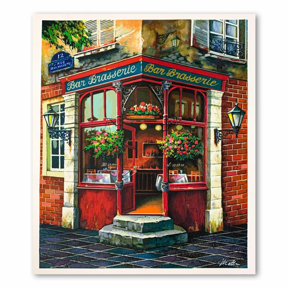 Anatoly Metlan Limited Edition 16.5 x 20.5 serigraph:"Bar Brasserie"