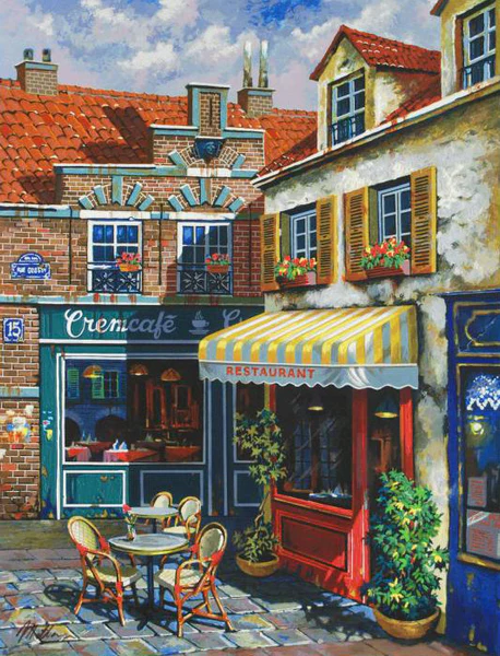 Anatoly Metlan Limited Edition Artist Proof Lithograph on Paper: "La Ruelle"