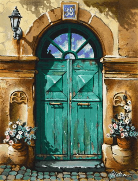 Anatoly Metlan Limited Edition Lithograph on Paper: "House No. 38"