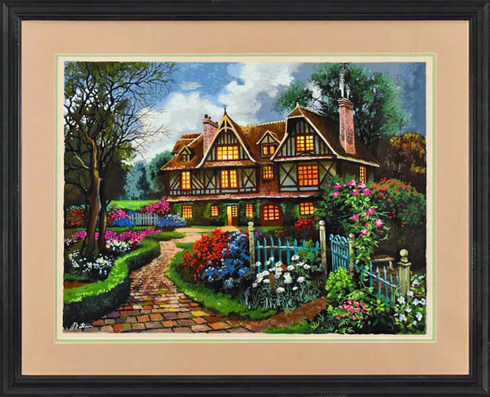 Anatoly Metlan Limited Edition Serigraph on Paper: "Country Cottage"