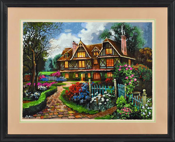 Anatoly Metlan Limited Edition Serigraph on Paper: "Country Cottage"