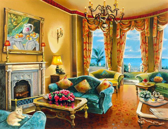Anatoly Metlan Limited Edition Serigraph on Paper: "Sunny Day in Florida"