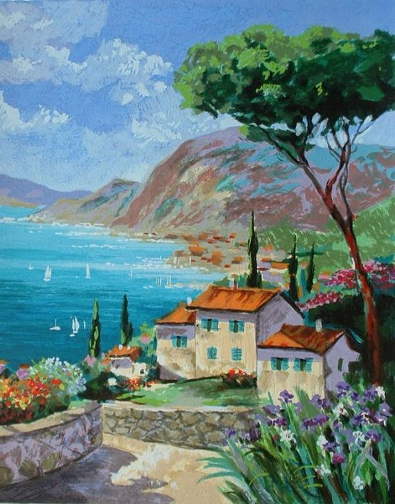 Anatoly Zinger Hand Signed and Numbered Limited Edition Serigraph on Paper: " Summer Retreat "