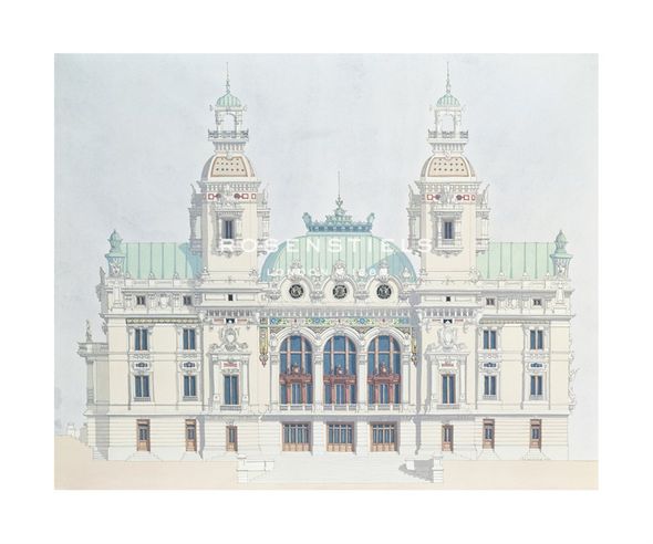 Andras Kaldor Hand Numbered Limited Edition Print on Paper :"Monte Carlo Opera"