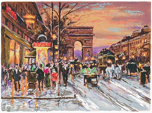 Andre Boyer Limited Edition Hand Pulled Serigraph on Paper: "ARCH DE TRIOMPHE"