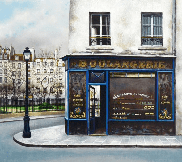 Andre Renoux (1939-2002) Limited Edition Serigraph on Paper: "Boulangerie du Square"