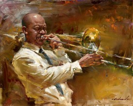Andrew (Andrew Atroshenko) Handsigned and Numbered Limited Edition Giclee on Canvas:"Solid Brass"