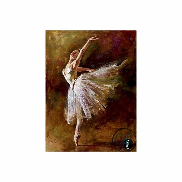 Andrew Atroshenko Hand Embellished Giclee on Canvas; Hand Signed and Numbered: "Ballerina"