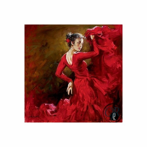 Andrew Atroshenko Hand Embellished Giclee on Canvas; Hand Signed and Numbered: "Crimson Dancer" Andrew Atroshenko Hand Embellished Giclee on Canvas; Hand Signed and Numbered: "Crimson Dancer"