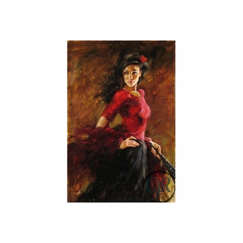 Andrew Atroshenko Hand Embellished Giclee on Canvas; Hand Signed and Numbered: "Fan Dancer" Andrew Atroshenko Hand Embellished Giclee on Canvas; Hand Signed and Numbered: "Fan Dancer"