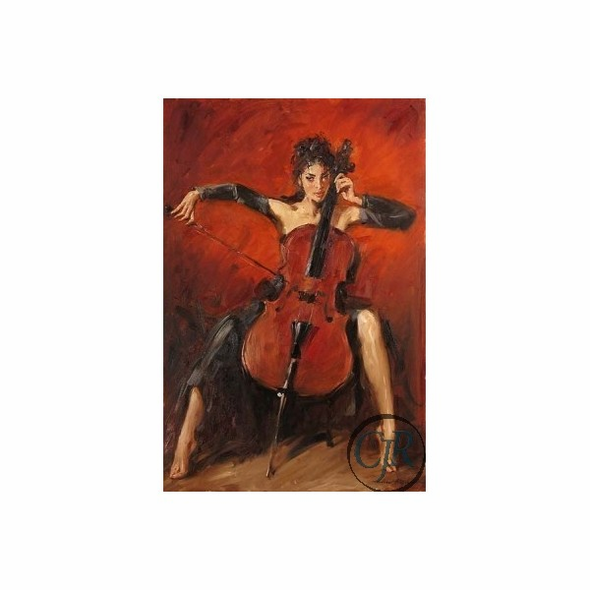 Andrew Atroshenko Hand Embellished Giclee on Canvas; Hand Signed and Numbered: "Red Symphony"