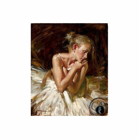 Andrew Atroshenko Hand Embellished Giclee on Canvas; Hand Signed and Numbered: "Thoughts Before the Dance" Andrew Atroshenko Hand Embellished Giclee on Canvas; Hand Signed and Numbered: "Thoughts Before the Dance"