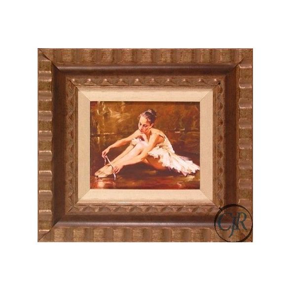 Andrew Atroshenko Hand Embellished Giclee on Canvas; Hand Signed by the Artist; Framed:18" x 18": "Before the Dance (Framed)"