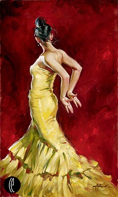 Andrew Handsigned and Numbered Embellished Giclee on Canvas:"Bold Expression"