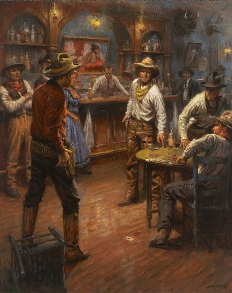 Andy Thomas Artist Signed and Numbered Limited Edition Canvas Giclee:"You Played That Card"