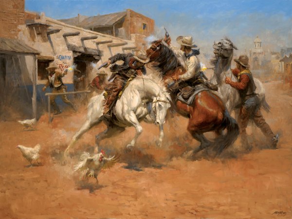 ANDY THOMAS 36X24 Secondary Market Art: "RUSSELL PAINTS APGCNV"
