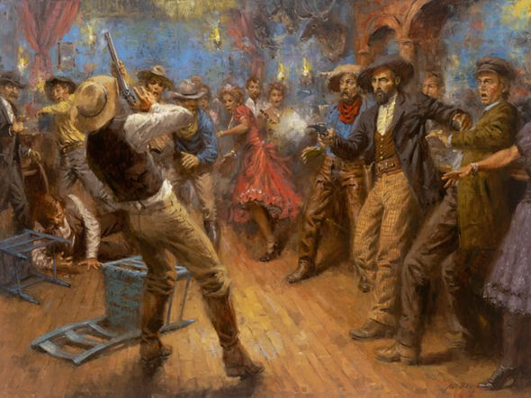 Andy Thomas Hand Signed and Numbered Limited Edition Giclee Print on Paper and Canvas:"Clay Allison's Deadly"