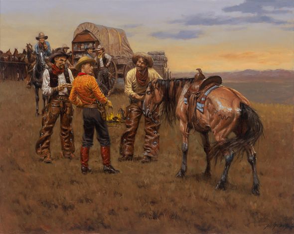 Andy Thomas Hand-signed and Numbered Limited Edition Giclee:"We Let the New Boys Ride Buttercup"
