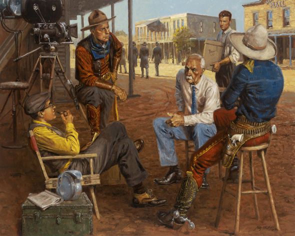 Andy Thomas Hand-signed and Numbered Limited Edition Giclee:"Wyatt Earp in Hollywood"