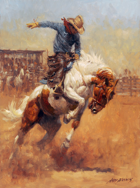 Andy Thomas Hand Signed and Sequentially Numbered Timeless Edition Canvas Giclee: "Dusty Bronc"