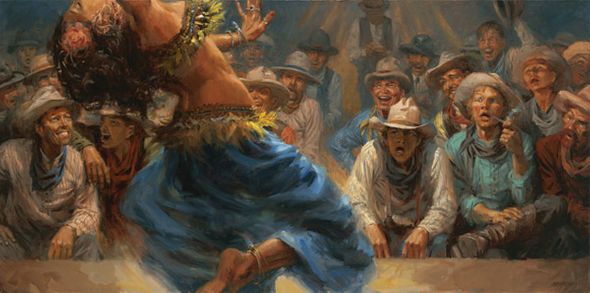 Andy Thomas Hand Signed and Sequentially Numbered Timeless Edition Canvas Giclee: "O' What We Seen in Abilene"