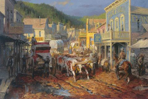 Andy Thomas Print-Signed:"Gold Town Art Print-Signed"