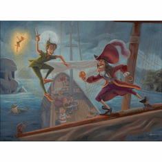 Angel Alvarez Signed Disney Ltd Ed Gallery Wrap Canvas:"Battle for Neverland"