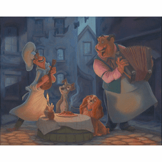 Angel Alvarez Signed Disney Ltd Ed Gallery Wrap Canvas:"Bella Notte"