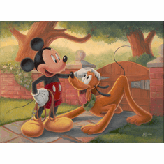 Angel Alvarez Signed Disney Ltd Ed Gallery Wrap Canvas:"Ready for a Walk, Pal?"