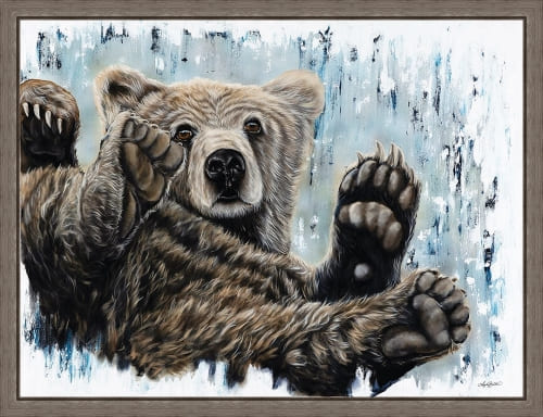 ANGELA BAWDEN 21X27 FLOAT FRAMED CANVAS:"JOY BEAR"