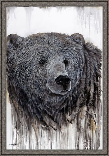 ANGELA BAWDEN 42X32 FLOAT FRAMED CANVAS:"GIANT KODIAK"